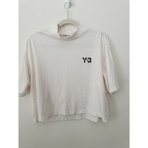 Adidas x Y-3 yohji yamamoto mock neck crop tee White M